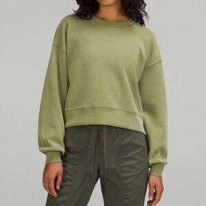 Lululemon Women Perfectly Oversized Cropped Crew Softstreme Green Foliage Size 4